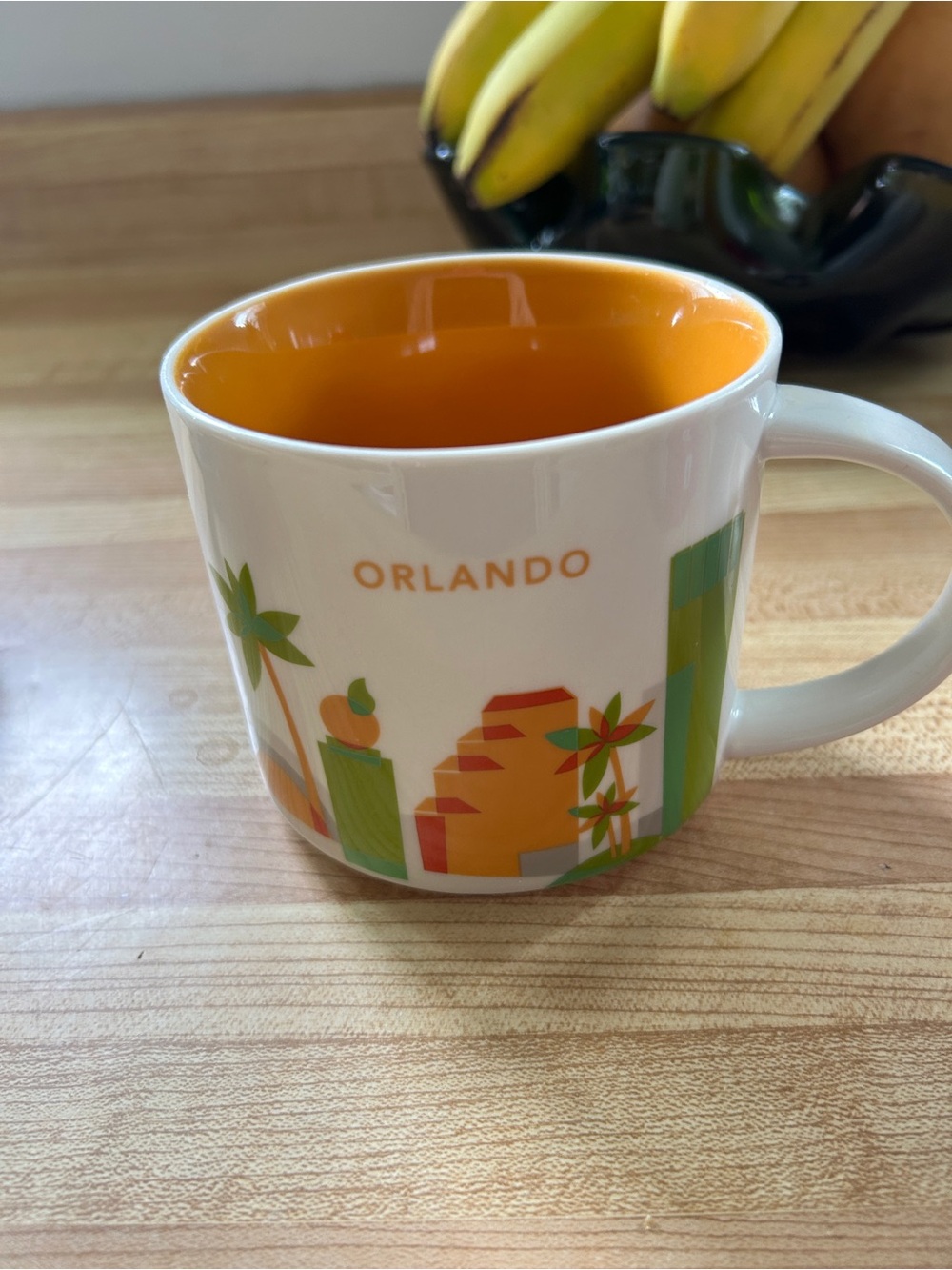 Starbucks Orlando City Mug - White with Orange Interior and Green Accents